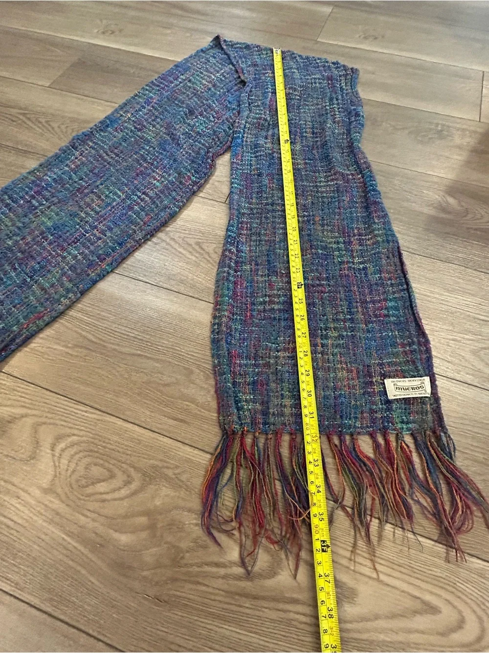 Mucros Weavers Ireland Multicolor Woven Fringe Scarf Made in Ireland Unisex